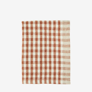 Orange Gingham Cotton Tea Towel